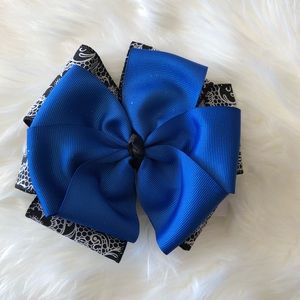 Large Royal Blue & Black Bow